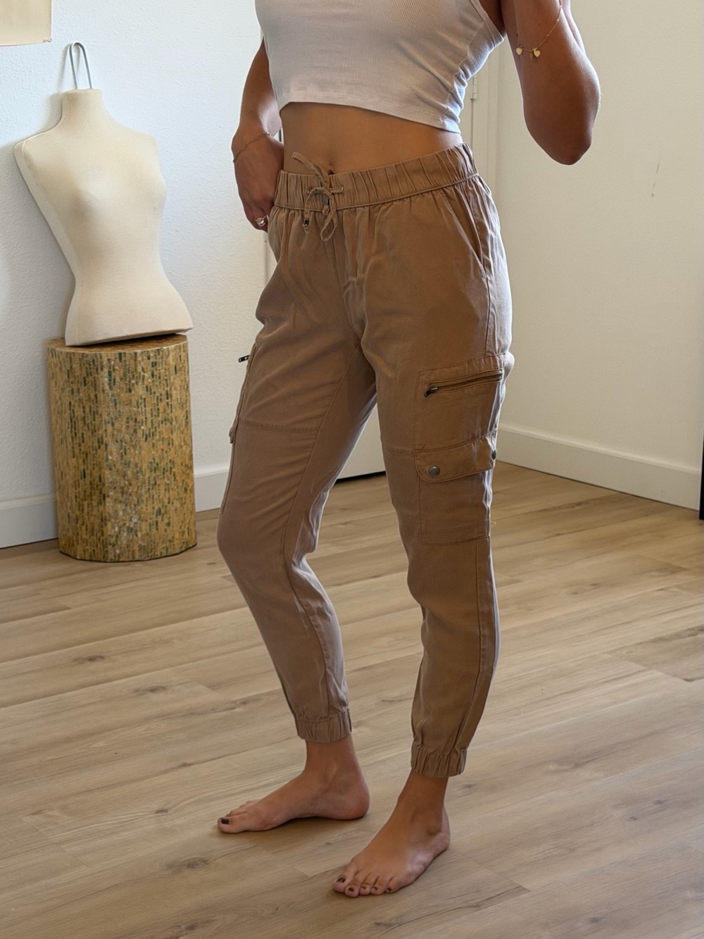 Banana Republic Tan Utility Cargo Jogger Pants Women’s XS